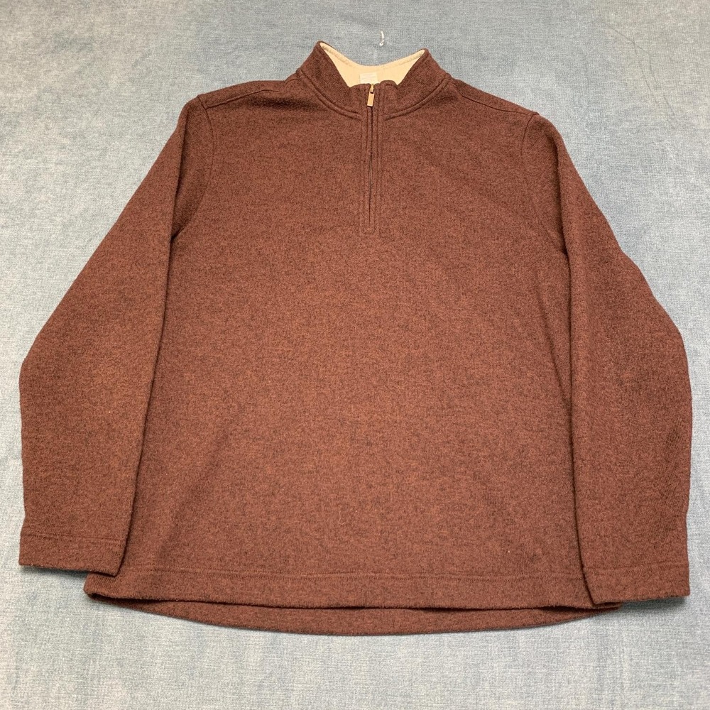 Aspen Sweater Mens XL Brown Fleece Lined Quarter Zip Mock Neck Winter Streetwear